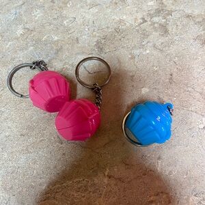 Pink and Blue Cupcake Tupperware Keychains